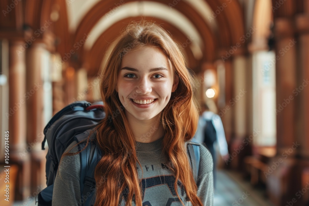 Smiling portrait of a young female student Smiling portrait of a young female student