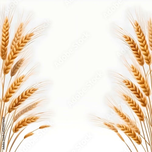 wheat ears isolated on white