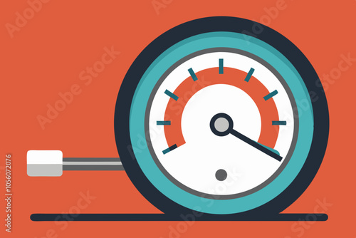 Vehicle tire pressure gauge vector art illustration