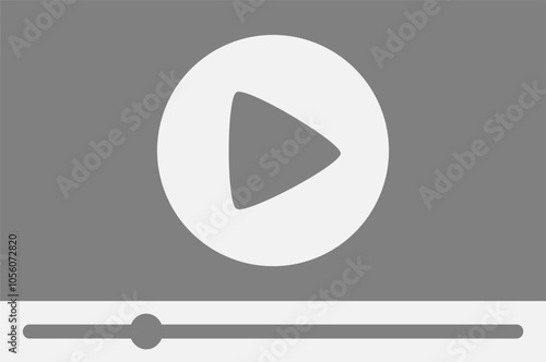 Minimalist play icon on a video screen.