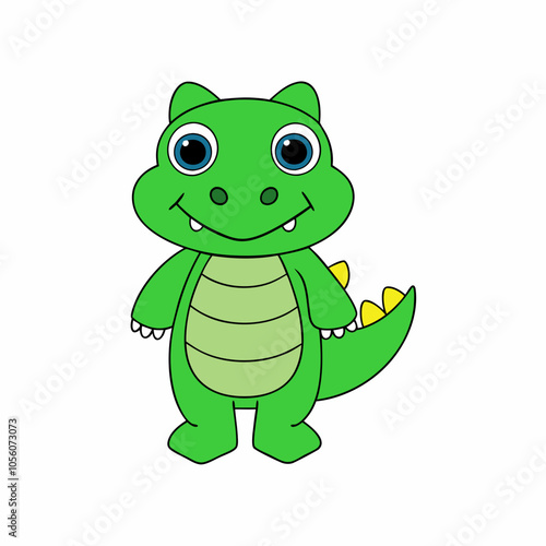 Cute Alligator Clipart - Adorable Animal Vector Illustration