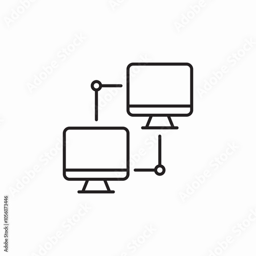 computer pc connection local icon sign vector