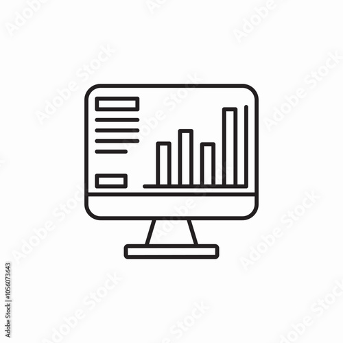 copmuter statistics chart icon sign vector