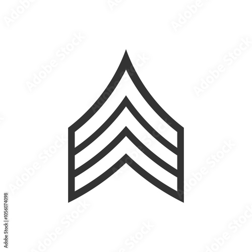 Sergeant's rank and symbol, rank, sergeant's shoulder strap, sergeant's patch, military insignia icon.