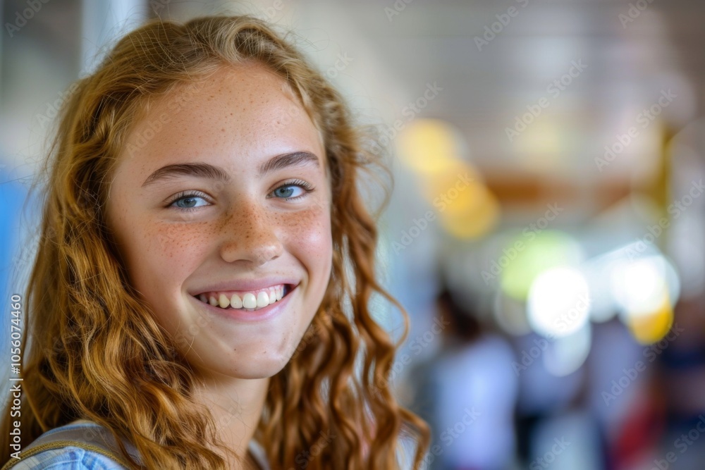 Obraz premium Smiling portrait of a young female student