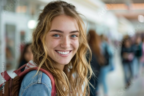 Smiling portrait of a young female student