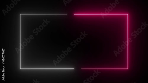 Wallpaper Mural Square rectangle picture frame glowing neon background. Torontodigital.ca