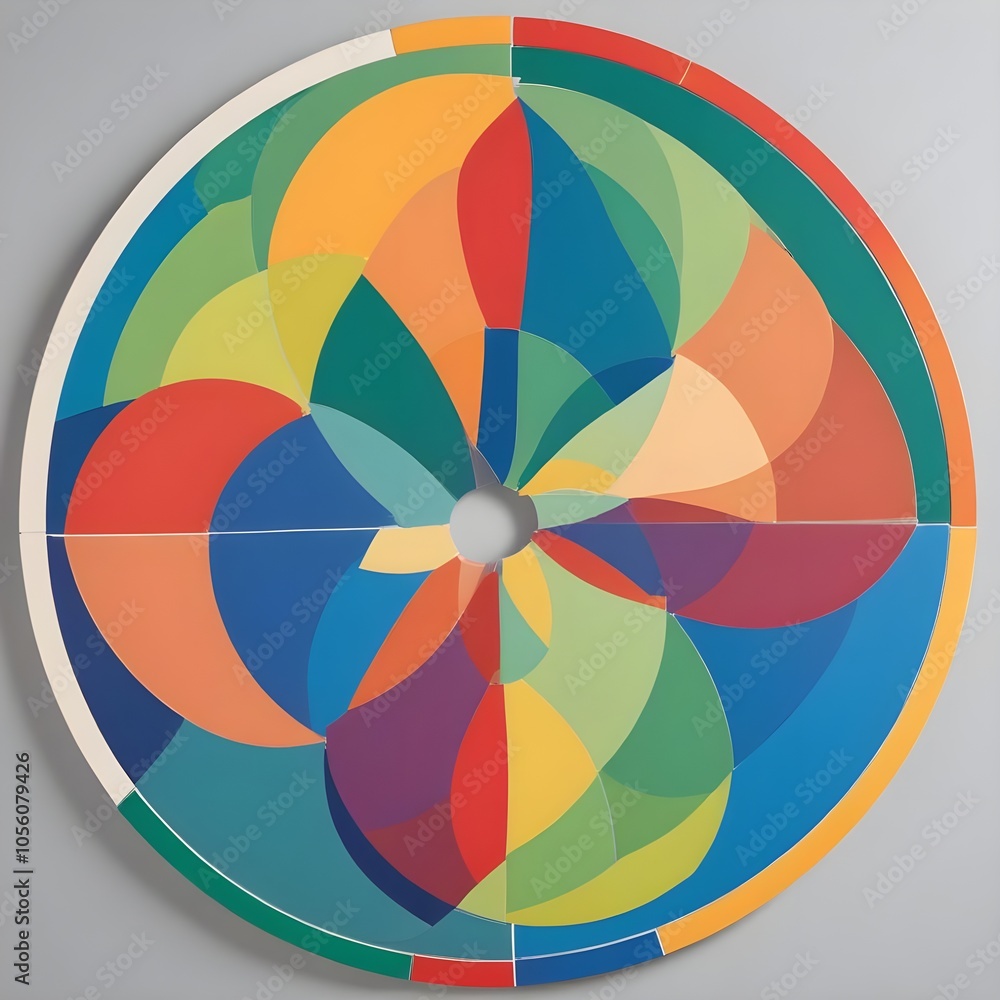 Fototapeta premium Colorful abstract realistic circular diagram infographic