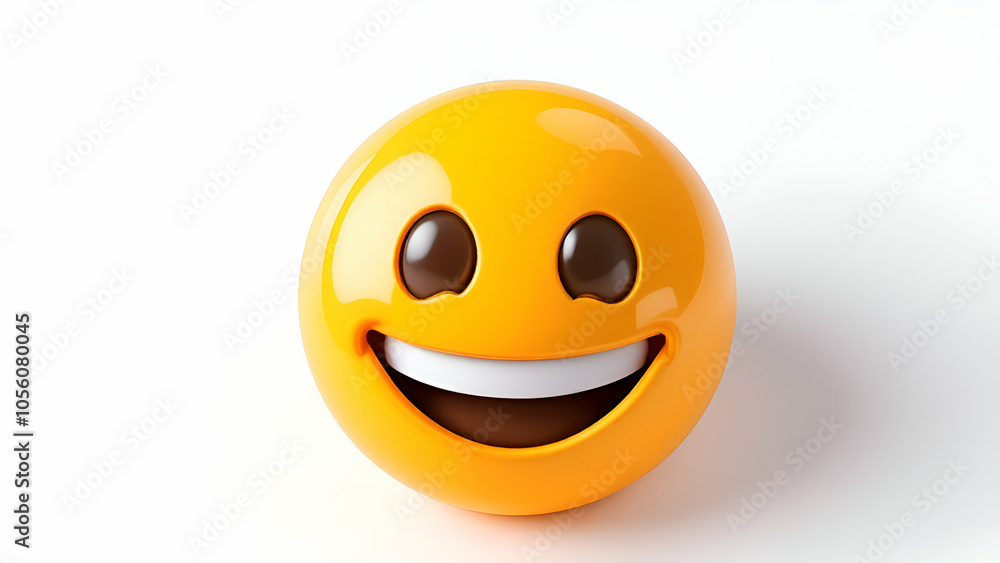 Fototapeta premium 3D Rendered Happy Emoji With Wide Smile