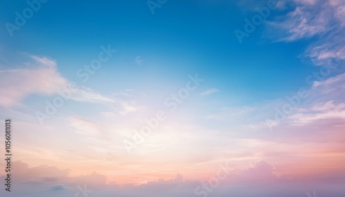 Pink and blue sky with clouds