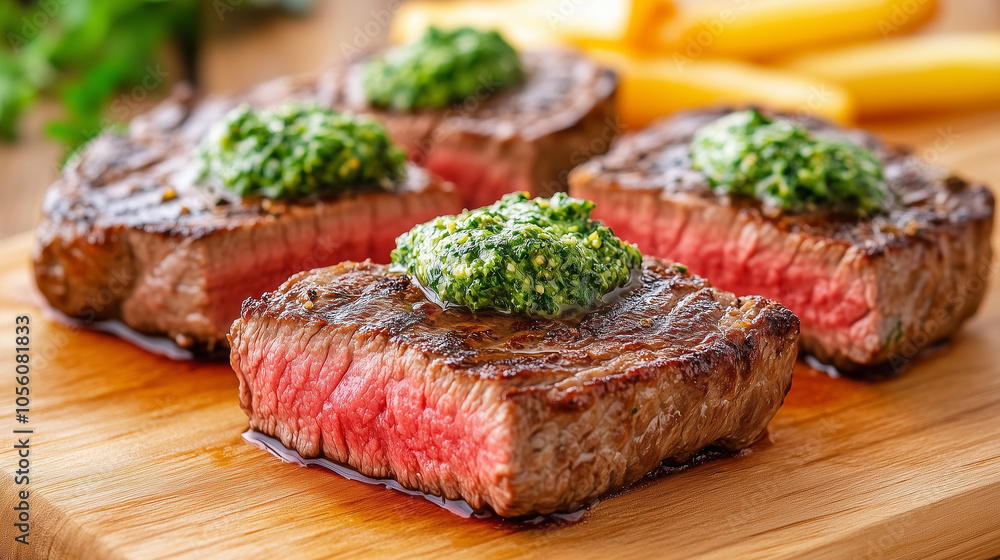 Elegant Steak Frites with Green Herb Butter Elegant Steak Frites with Green Herb Butter