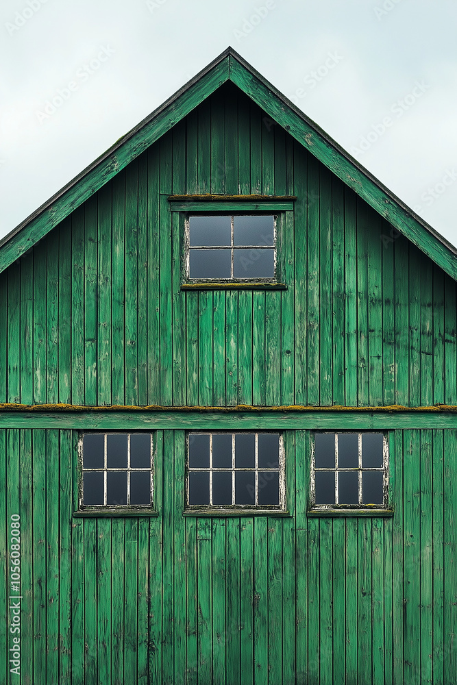 Green Gable House in Icelandic Landscape Green Gable House in Icelandic Landscape