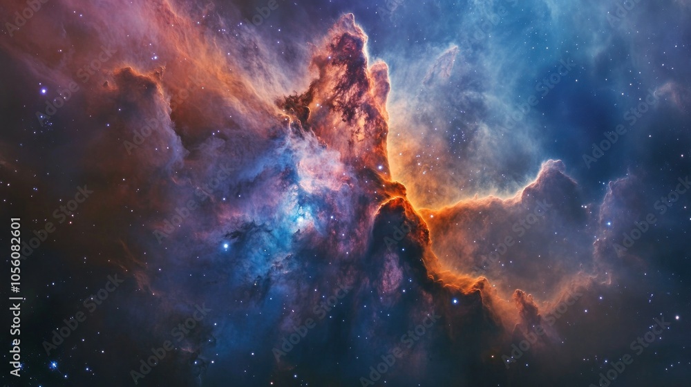 Fototapeta premium Cosmic Nebula with Vibrant Colors