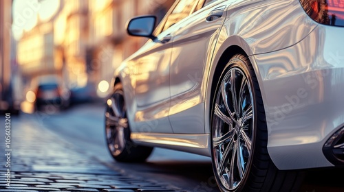 Luxury Car on City Street