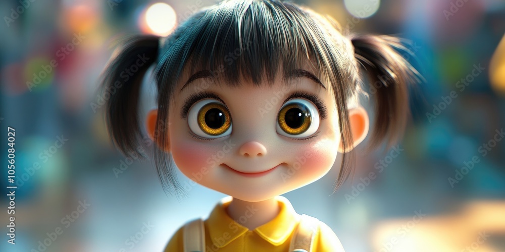 Adorable little girl with bright eyes and a playful smile, perfect for children's themes and family-oriented projects Adorable little girl with bright eyes and a playful smile, perfect for children's themes and family-oriented projects