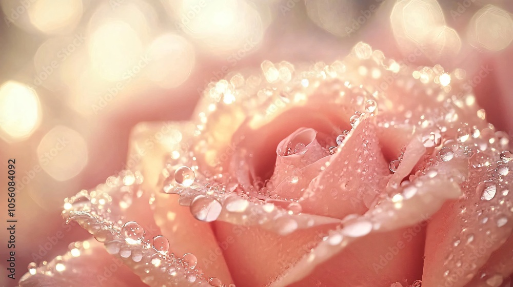 Dew Drops on a Pink Rose Dew Drops on a Pink Rose