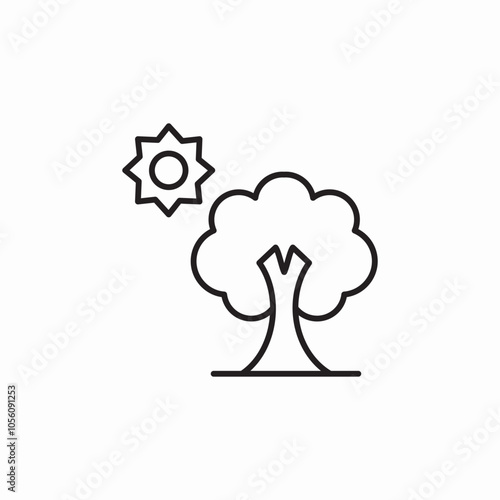 photosynthesis tree sun icon sign vector