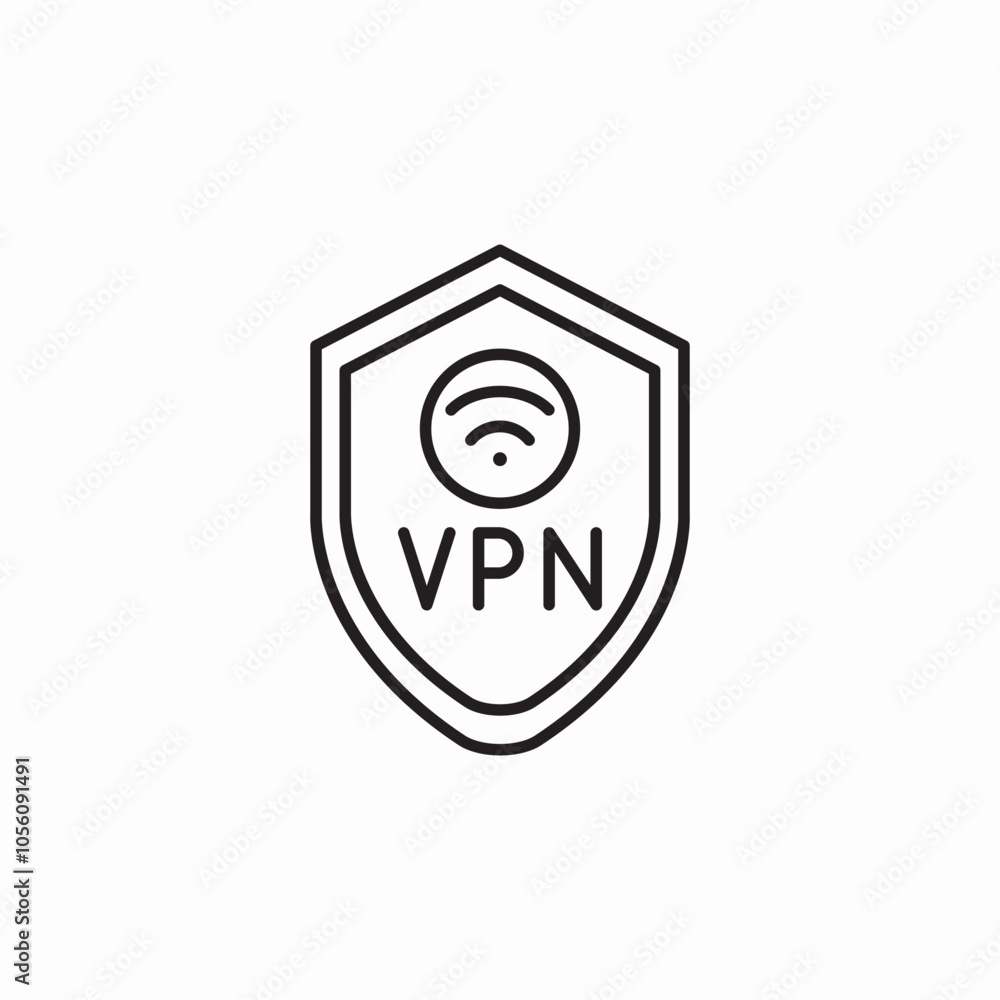 protected vpn connection icon sign vector protected vpn connection icon sign vector
