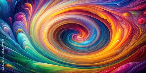 Vortex of swirling colors and shapes that evoke a sense of depth and movement create a hypnotic visual experience, mesmerizing, optical illusion, spinning patterns, kaleidoscope