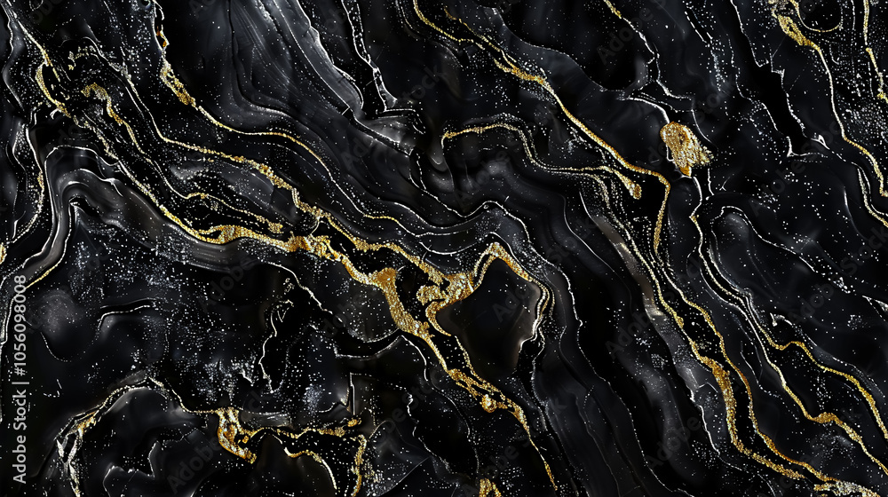 Fototapeta premium Black marbled surface.