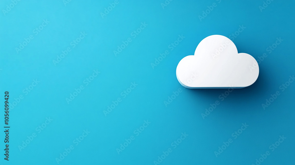 Cloud technologies. Minimalism. White cloud on blue background. Cloud technologies. Minimalism. White cloud on blue background.