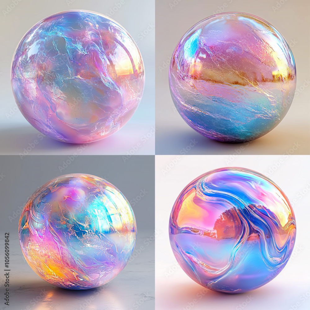 illustration imagination. set magic balls colored translucent glow glass illustration imagination. set magic balls colored translucent glow glass