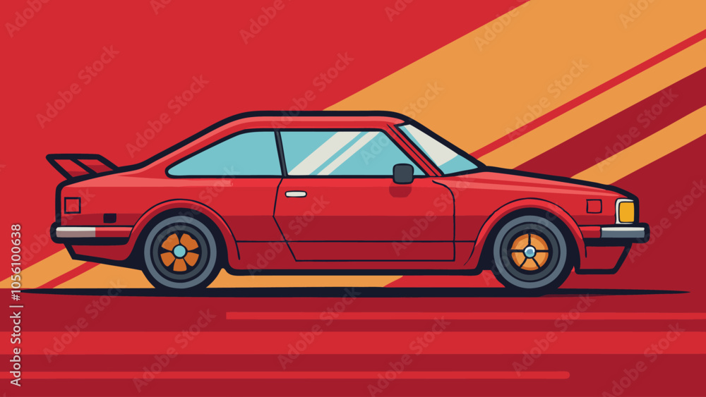 Obraz premium Vintage Car Vector Wallpaper Classic Style Illustrations