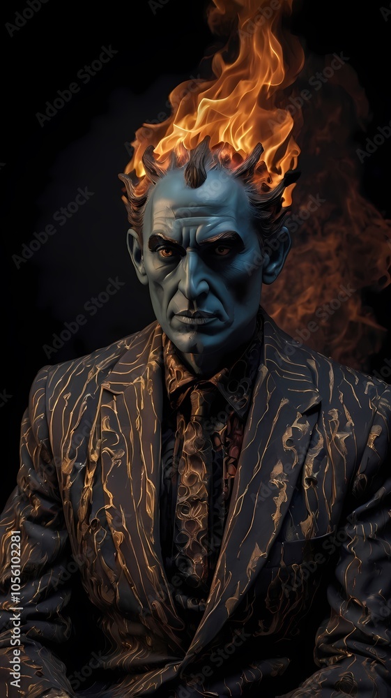 A stylish daemon posing in a studio shot A stylish daemon posing in a studio shot