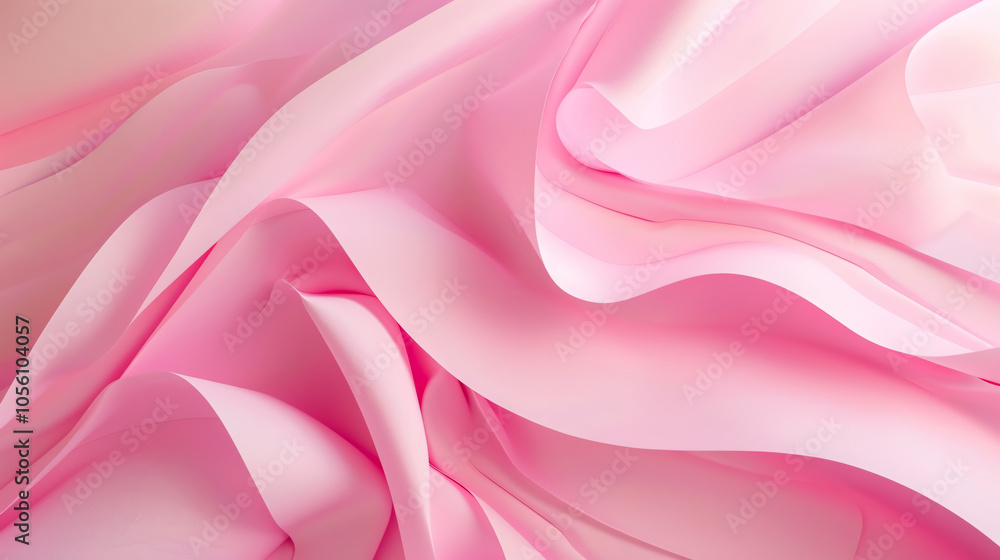 Obraz premium Blank pink wavy paper wallpaper background.