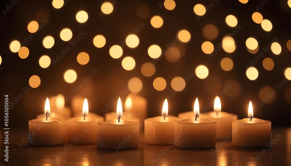 Glowing candles with blurred lights in the background Diwali celebration Glowing candles with blurred lights in the background Diwali celebration