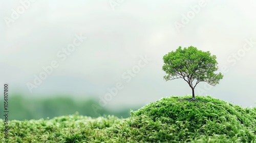 A Single Tree on a Mossy Hill