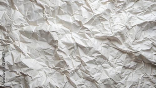 white crumpled paper background with reflection