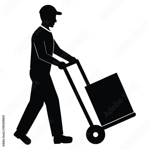 parcel carrier-or delivery driver- whit background