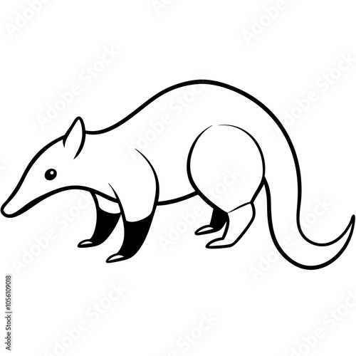 Cute Anteater Clipart - Adorable Cartoon Animal Vector Illustration