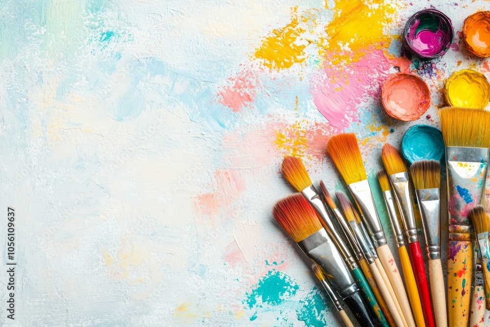 Fototapeta premium Oil paints brushstrokes mixture on white background
