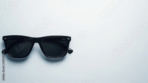 Stylish Black Sunglasses on Minimalist Background