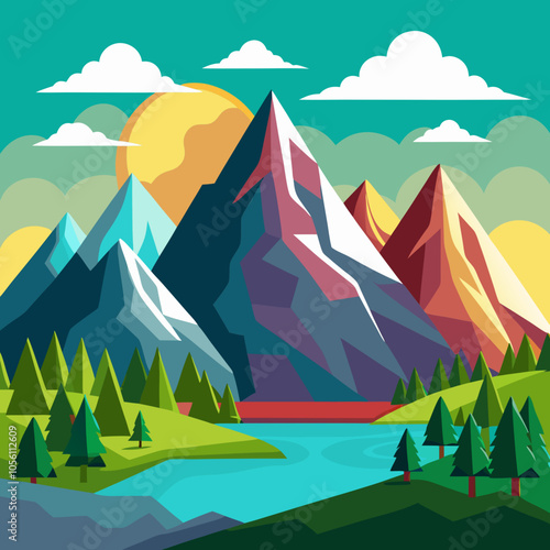 mountains vector illustration 