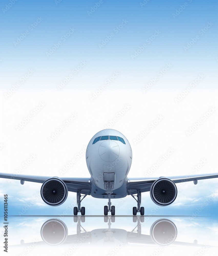 Naklejka premium Airplane poster vector image