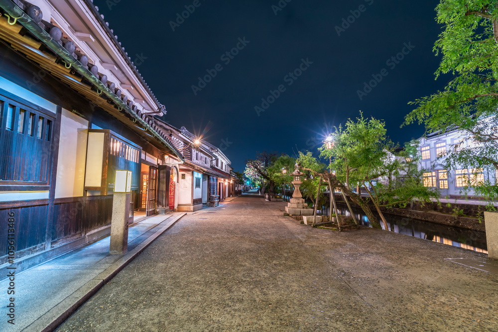 Obraz premium 倉敷美観地区の夜景 岡山県倉敷市