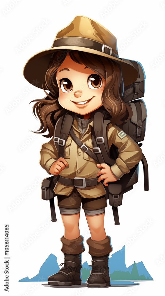 Illustration of a girl with luggage. Girl traveler. Tourist. Travel. Illustration of a girl with luggage. Girl traveler. Tourist. Travel.