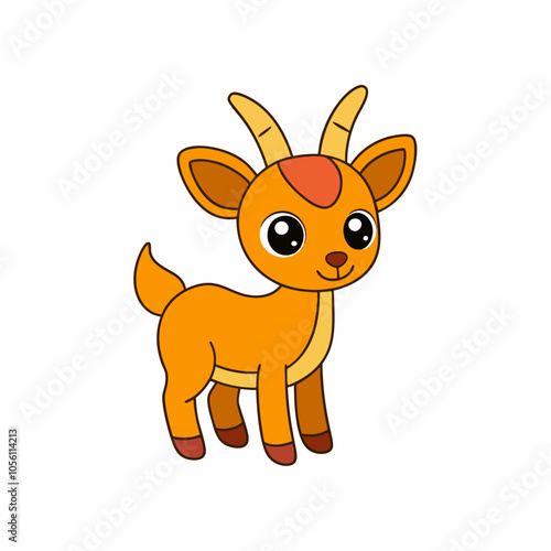 Cute Antelope Clipart - Adorable Wildlife Vector Illustration