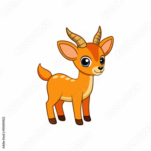 Cute Antelope Clipart - Adorable Wildlife Vector Illustration