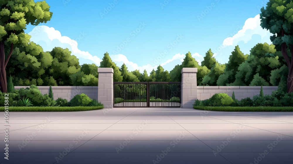 The colorful zoo gate stands prominently, framed by expansive greenery under a clear blue sky, inviting families and friends to explore the zoo’s attractions The colorful zoo gate stands prominently, framed by expansive greenery under a clear blue sky, inviting families and friends to explore the zoo’s attractions
