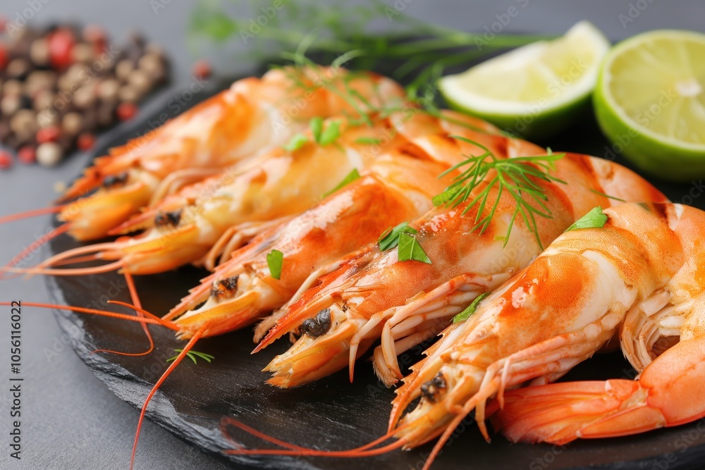 A plate of shrimp, delicious and fresh seafood.