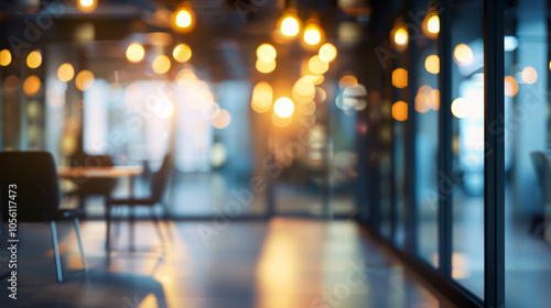 Wallpaper Mural Blurred empty open space office: Abstract light bokeh at office interior background for design. Torontodigital.ca
