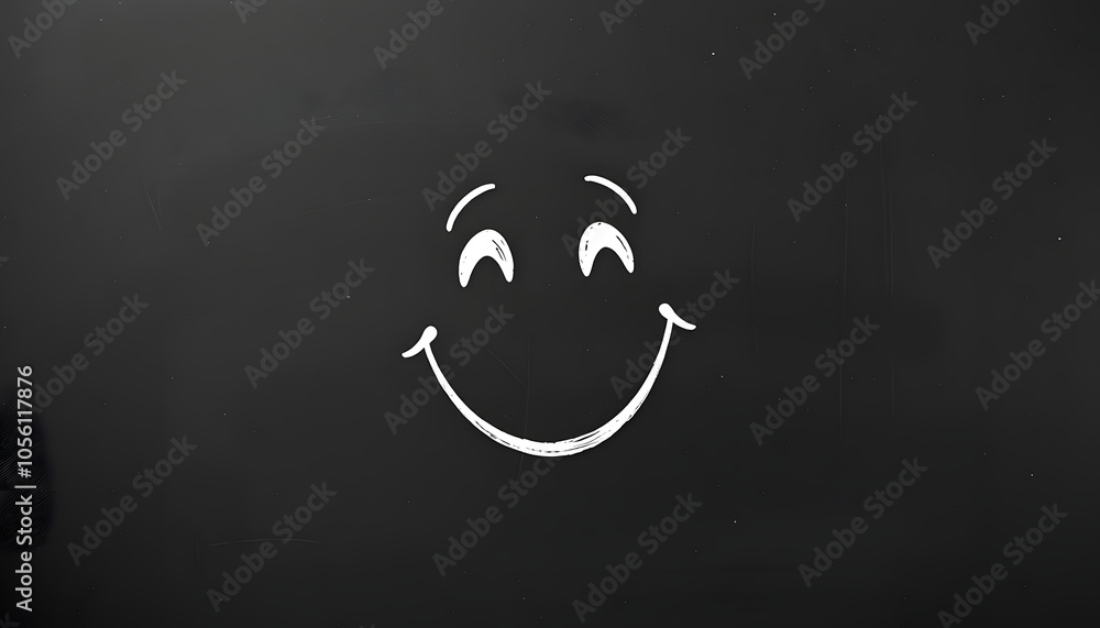 smiling face drawn on chalkboard isolated with white highlights, png smiling face drawn on chalkboard isolated with white highlights, png