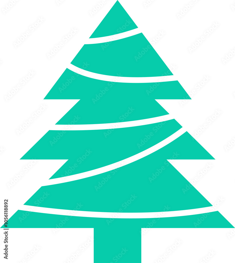 Christmas tree icon vector illustration. Christmas green tree illustration with star, christmas tree vector illustration, Tree vector art, christmas tree silhouette, Christmas vector icon.