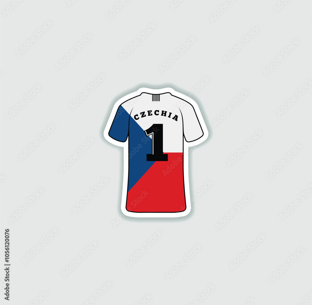 Get a sticker with a unique design of the Czech Republic football jersey! A stylish and vibrant accessory for fans. Show your support for your favorite team! Get a sticker with a unique design of the Czech Republic football jersey! A stylish and vibrant accessory for fans. Show your support for your favorite team!