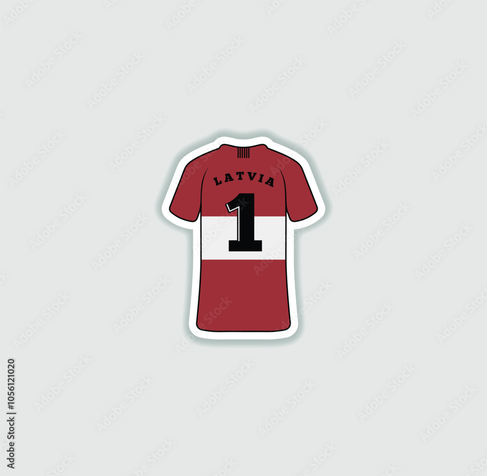 Get a sticker with a unique design of the Latvia football jersey! A stylish and vibrant accessory for fans. Show your support for your favorite team! Get a sticker with a unique design of the Latvia football jersey! A stylish and vibrant accessory for fans. Show your support for your favorite team!