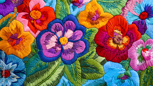 Wallpaper Mural An Enchanting Close-Up of a Suzani Wall Hanging Showcasing Artistic Floral Embroidery and Rich Colors Torontodigital.ca